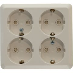 Stikkontakt 4V 8093 ,På Vegg M/Jord