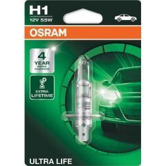 Osram Billampe H1 Ultra Life, 3 X Livslengde,