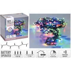 Lysslynge LED 192Lys Batteri Multicolor 14,5m