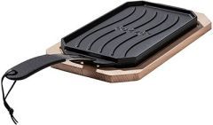 Cozze støpejernspanne med trebrett, 165x330 mm