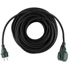 Tarmo Skjøteledning 20m sort  3x1,5mm2 IP44. 16 A/