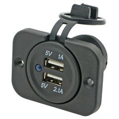 USB uttak, dobbel 12/24V