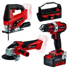 Einhell  4 delers verktøysett- 4ah batteri -lader