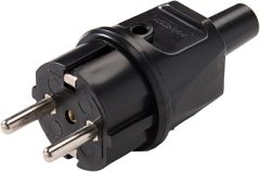 NET Støpsel med jord, sort IP44	