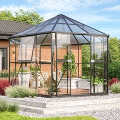 Vitavia Drivhus Hera 9,0 m2 m/polykarbonat og glass SVART