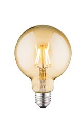 Aneta Globe G95 4W LED filament E27 dimbar, amber