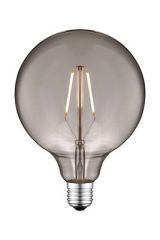 Aneta Globe G125 2W LED filament E27, røkfarget