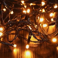 Finnlumor Lyslenke 40 LED Gul IP44 Sort ledning