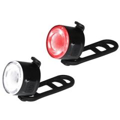 Atom Sykkellyktsett oppladbart rund 50 lm