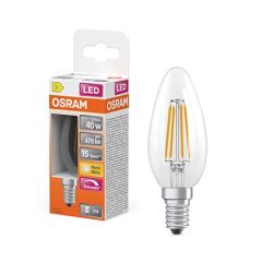 Osram LED Mignonpære  40 Klar E14 827, 470 lumen