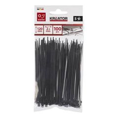 Kreator Kabelstrips svart 100 pk 2,5 x 120 mm 
