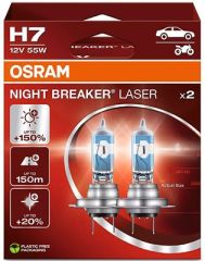 Osram Billampe 12V, 55W, H7, Night Breaker Laser, 2-pk